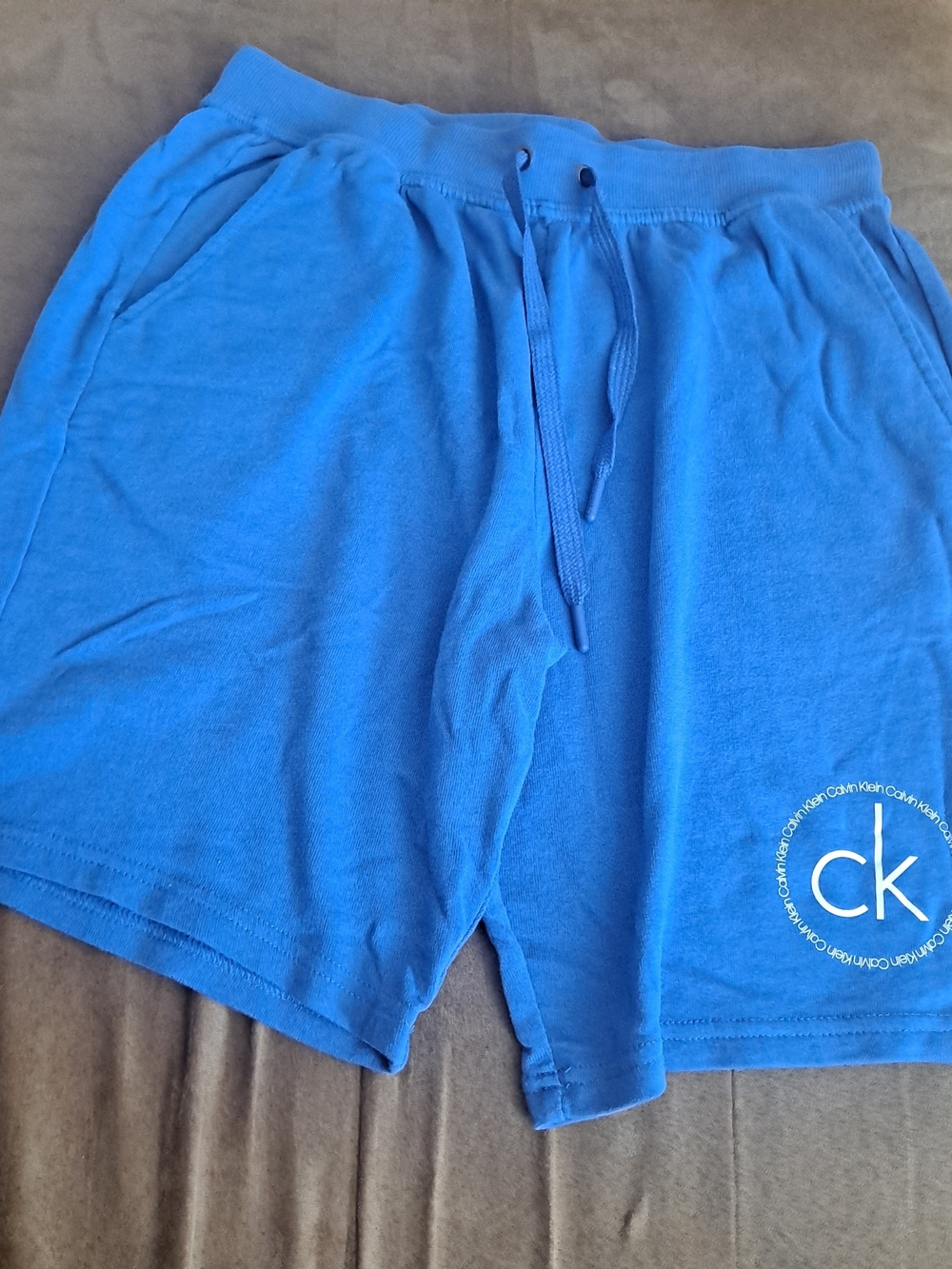 Calvin Klein Blue Athletic Drawstring Shorts with CK Logo